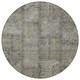 8' Taupe Brown And Beige Round Patchwork Washable Indoor Outdoor Area Rug