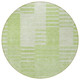 8' Artichoke Green And Mint Green Round Striped Washable Indoor Outdoor Area Rug
