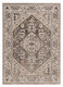 10' X 13' Ivory Gray And Brown Floral Medallion Area Rug