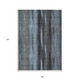 8' X 10' Blue Gray And Charcoal Botanical Leaves Washable Indoor Outdoor Area Rug
