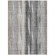 3' X 5' Khaki Ivory And Gray Botanical Leaves Washable Indoor Outdoor Area Rug