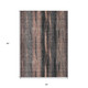 5' X 8' Blue Charcoal And Copper Botanical Leaves Washable Indoor Outdoor Area Rug