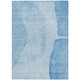 3' X 5' Denim Blue And Sky Blue Abstract Washable Indoor Outdoor Area Rug