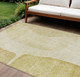 10' X 14' Gold Wheat And Beige Abstract Washable Indoor Outdoor Area Rug