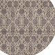 8' Ivory Taupe And Beige Round Floral Washable Indoor Outdoor Area Rug