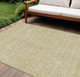 9' X 12' Beige Tan And Ivory Floral Washable Indoor Outdoor Area Rug