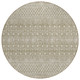 8' Taupe Green And Ivory Round Tribal Washable Indoor Outdoor Area Rug