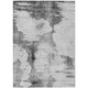 3' X 5' Gray Silver And Charcoal Abstract Washable Indoor Outdoor Area Rug