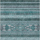 8' X 10' Teal Blue Ivory And Gray Southwestern Washable Indoor Outdoor Area Rug