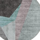 8' Teal Blue Aqua And Charcoal Round Abstract Washable Indoor Outdoor Area Rug