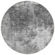 8' Gray Charcoal And Silver Round Abstract Washable Indoor Outdoor Area Rug