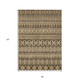 8' X 10' Brown And Taupe Quatrefoil Washable Indoor Outdoor Area Rug