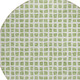 8' Artichoke Green And Ivory Round Geometric Washable Indoor Outdoor Area Rug