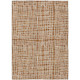 5' X 8' Orange Beige And Copper Striped Washable Indoor Outdoor Area Rug