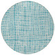 8' Teal Blue And Ivory Round Striped Washable Indoor Outdoor Area Rug
