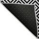 10' X 14' Black And Ivory Geometric Washable Indoor Outdoor Area Rug