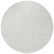 8' Ivory And Beige Round Geometric Washable Indoor Outdoor Area Rug