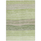 8' X 10' Artichoke Green And Taupe Striped Washable Indoor Outdoor Area Rug