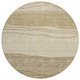8' Beige Brown And Taupe Round Striped Washable Indoor Outdoor Area Rug