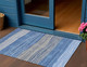 3' X 5' Navy Blue And Gray Striped Washable Indoor Outdoor Area Rug