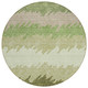 8' Beige And Olive Green Round Striped Washable Indoor Outdoor Area Rug