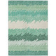 5' X 8' Sage Green And Ivory Striped Washable Indoor Outdoor Area Rug