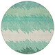 8' Sage Green And Ivory Round Striped Washable Indoor Outdoor Area Rug