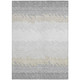 5' X 8' Silver Gray And Beige Striped Washable Indoor Outdoor Area Rug