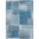 8' X 10' Denim Blue And Navy Blue Abstract Washable Indoor Outdoor Area Rug
