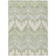 8' X 10' Artichoke Green And Beige Ikat Washable Indoor Outdoor Area Rug