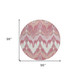 8' Blush Mauve And Ivory Round Ikat Washable Indoor Outdoor Area Rug