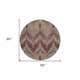 8' Burgundy Beige And Charcoal Round Ikat Washable Indoor Outdoor Area Rug