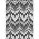 5' X 8' Gray Silver And Charcoal Ikat Washable Indoor Outdoor Area Rug