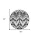 8' Gray Silver And Charcoal Round Ikat Washable Indoor Outdoor Area Rug