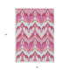 3' X 5' Pink Mauve And Orange Ikat Washable Indoor Outdoor Area Rug