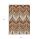 10' X 14' Orange Beige And Copper Ikat Washable Indoor Outdoor Area Rug