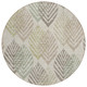 8' Beige Taupe And Artichoke Green Round Floral Washable Indoor Outdoor Area Rug