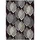 10' X 14' Black Silver And Charcoal Floral Washable Indoor Outdoor Area Rug