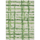 8' X 10' Artichoke Green And Emerald Striped Washable Indoor Outdoor Area Rug
