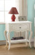 26" Solid Wood And Mirrored Glass Nightstand