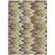 9' X 12' Chocolate Copper And Artichoke Green Abstract Washable Indoor Outdoor Area Rug
