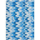 3' X 5' Sky Blue Denim Blue And Ivory Abstract Washable Indoor Outdoor Area Rug
