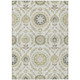 3' X 5' Ivory Beige And Taupe Floral Washable Indoor Outdoor Area Rug