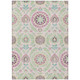 5' X 8' Pink Mauve And Mint Green Floral Washable Indoor Outdoor Area Rug