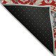 10' X 14' Red Beige And Navy Blue Floral Washable Indoor Outdoor Area Rug