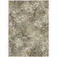 9' X 12' Beige Taupe And Brown Floral Washable Indoor Outdoor Area Rug