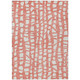 3' X 5' Salmon And Ivory Abstract Washable Indoor Outdoor Area Rug