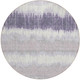 8' Lavender Purple And Ivory Round Striped Washable Indoor Outdoor Area Rug