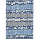 9' X 12' Navy Blue Ivory And Denim Blue Striped Washable Indoor Outdoor Area Rug