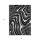 8' X 10' Black Gray And White Abstract Washable Indoor Outdoor Area Rug